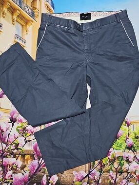 Hiltl Bluish Gray Pleated Trousers Size 34x28